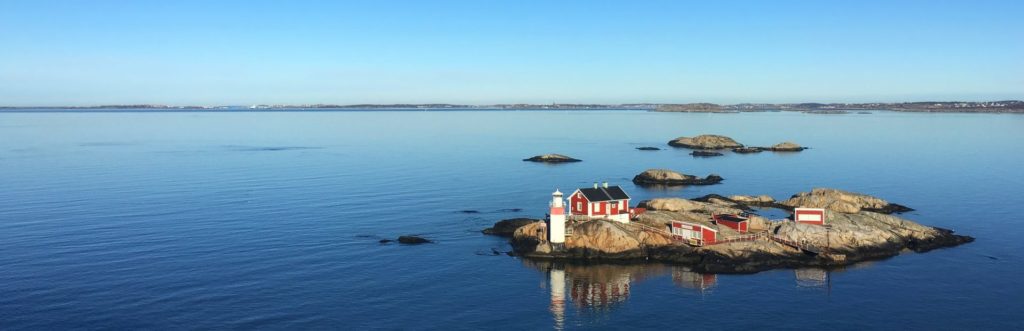 Rocky Island in a Fjord of Sweden