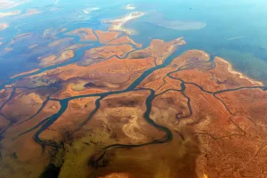 Aerial-view-of-Lagoons-near-Venice-Veneto-Italy-Europe