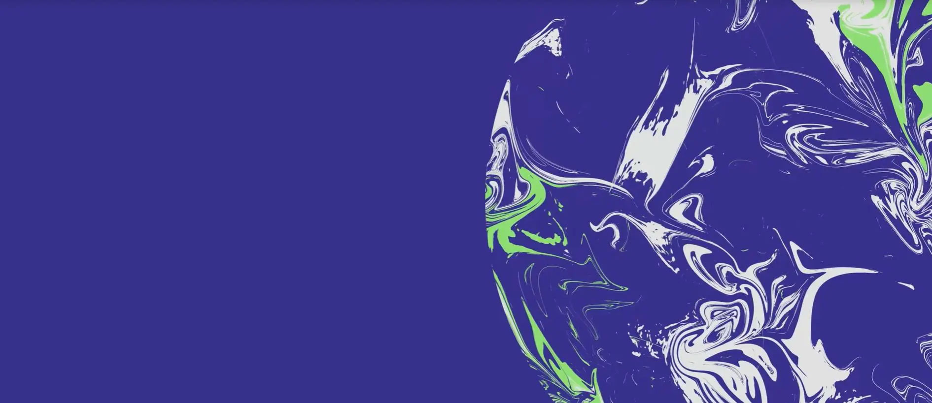 COP 26 website banner: dark indigo background with Earth Globe with wavy graphics in green and white