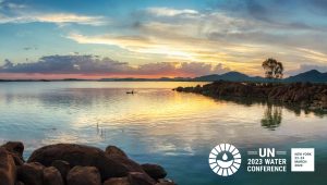 picturesque image of water body with sunset