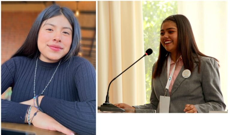 Rosa Mendoza Sosa (L) and Shanni Mora of Mexico, winners of the Diploma of Excellence 2024